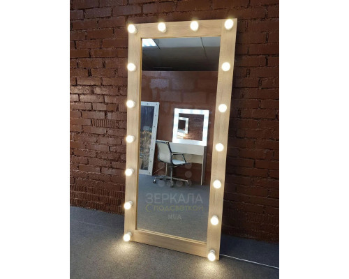 Гримерное зеркало с подсветкой 175х80 Дуб Сонома