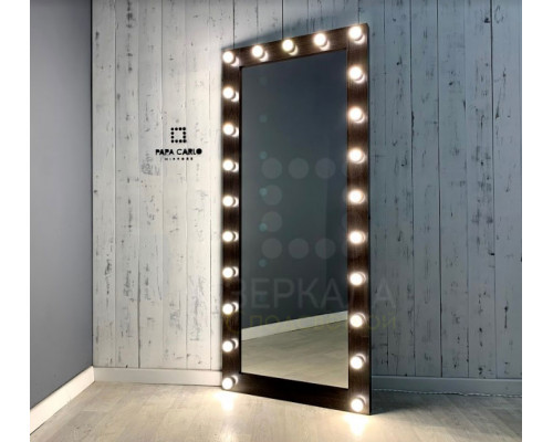 Гримерное зеркало в полный рост с подсветкой 190х80 венге премиум